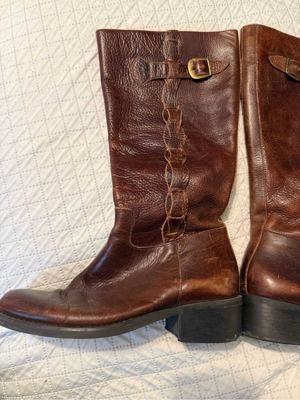Brown Leather Mid-Calf Riding Boots size 8